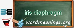 WordMeaning blackboard for iris diaphragm